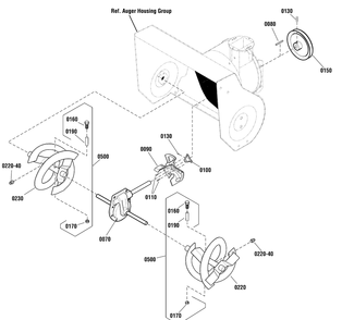 Auger Drive Group Diagram and Parts List for 1696483-00-CM61900E  Briggs and Stratton Snow Blower